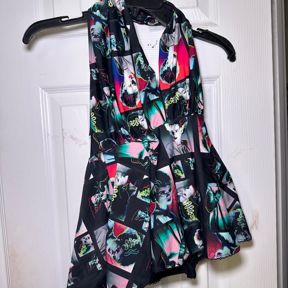 Universal monsters bride of Frankenstein halter Swimsuit Dress - Picture 5 of 11